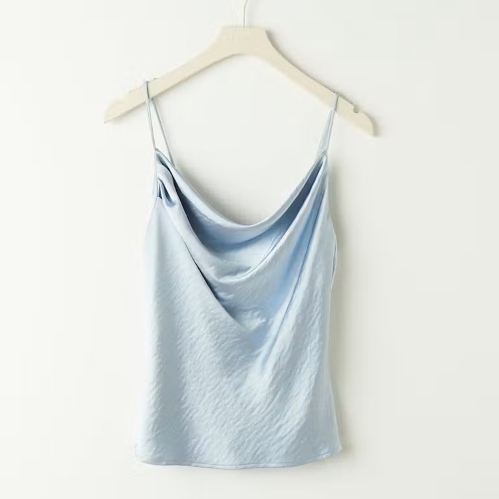 Wilfred Light Blue Satin Cowl Camisole heatwave Blue
